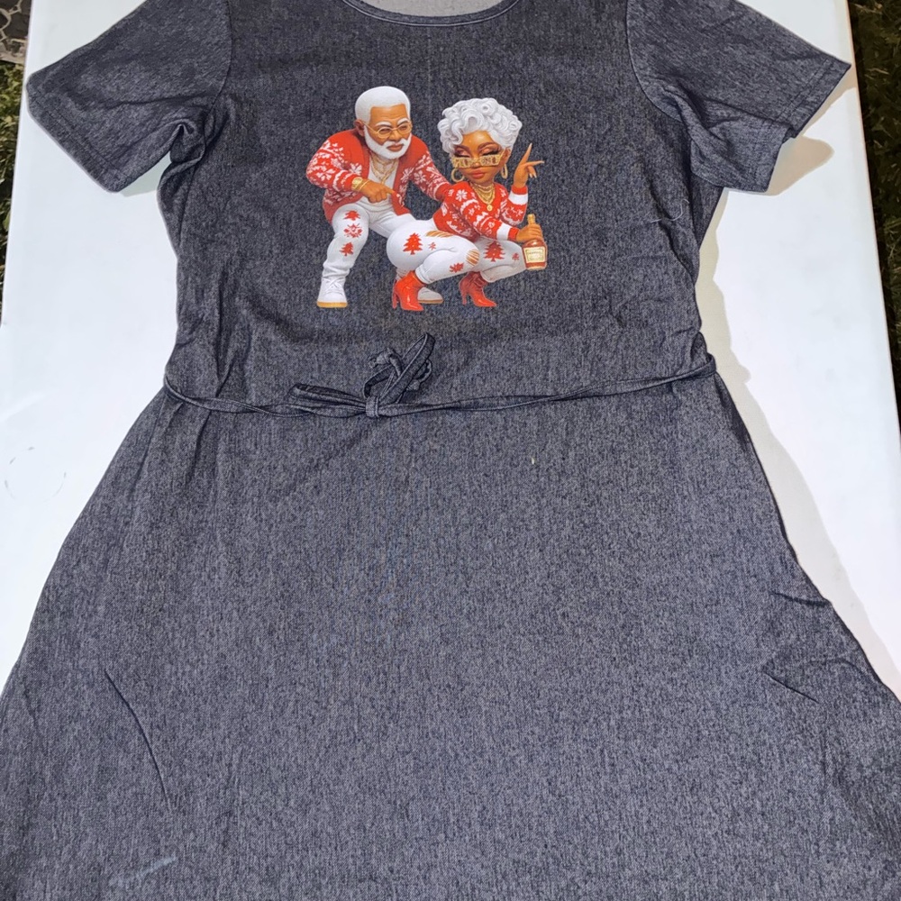 Gray Graphic Women Dress